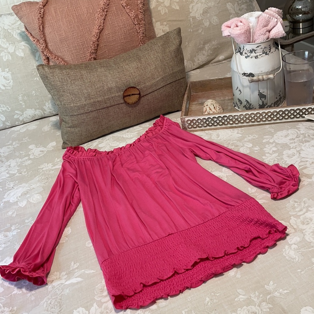 On or off the shoulder pink top
